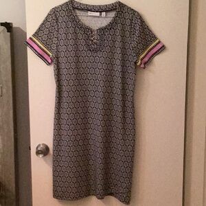 Stylish Black and Pink Patterned Dress